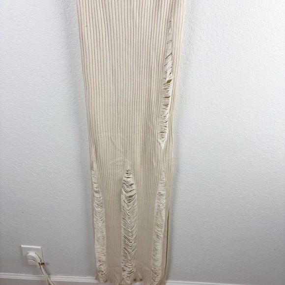 Aya Muse Ceres Halter Knit Maxi Dress Cream Size Medium Cocktail Evening Party - Picture 6 of 12